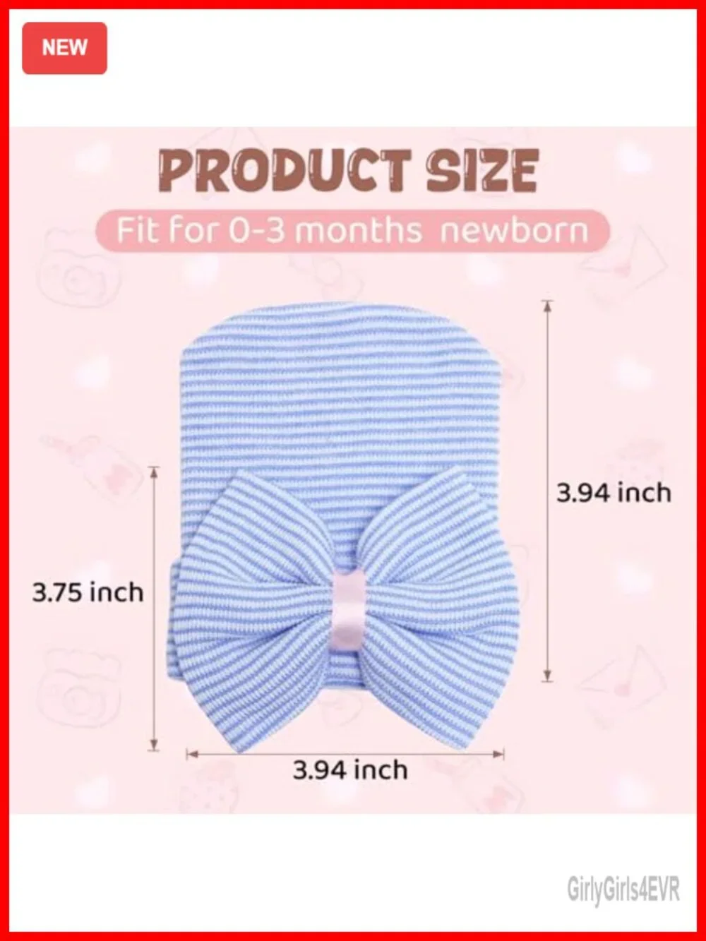 Cotton Baby Hats Beanie with Oversized Bow Photo Prop